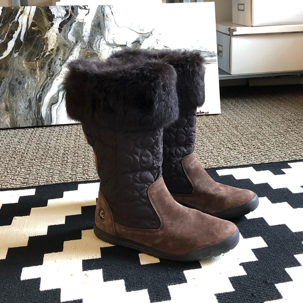 Coach Suede Boots with Fur Lining